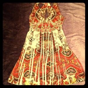 Boho style halter top dress